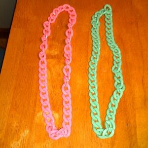 2 Chain link neon necklaces perfect for an 80's costume